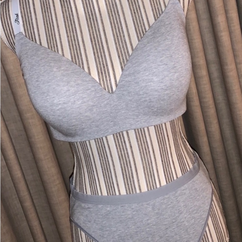 Victoria's Secret Wear Everywhere Push-Up Wireless Cotton Bra w/ Free Panty (L)